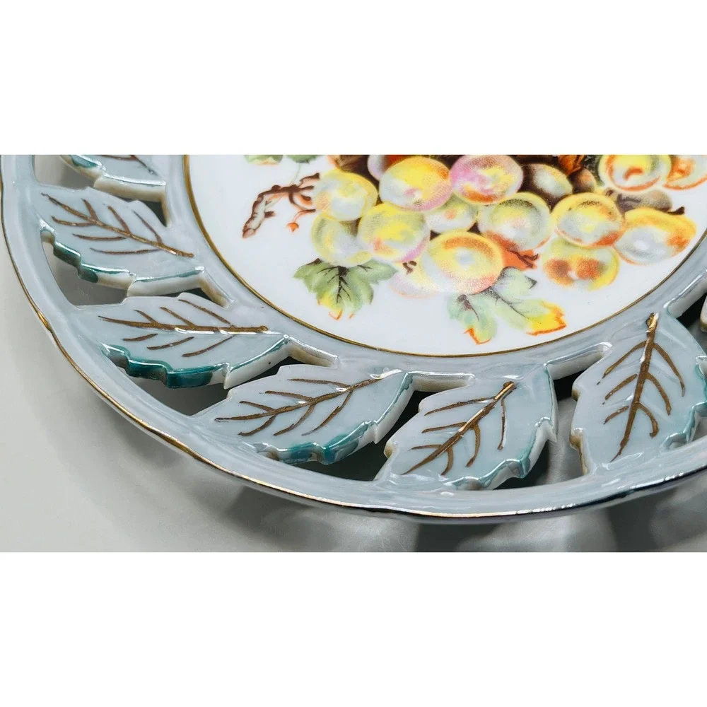Royal Halsey Very Fine‎ China Pierced Leaf Edge Plate Vtg 8